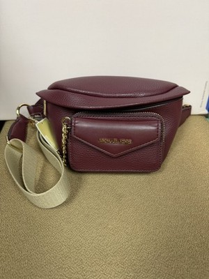 Michael Kors Women Maisie 2 In 1 Leather Fanny pack Belt Bag Burgundy Free Ship