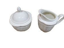  Mikasa Italian Countryside DD900 Creamer  SUGAR White Stoneware EC