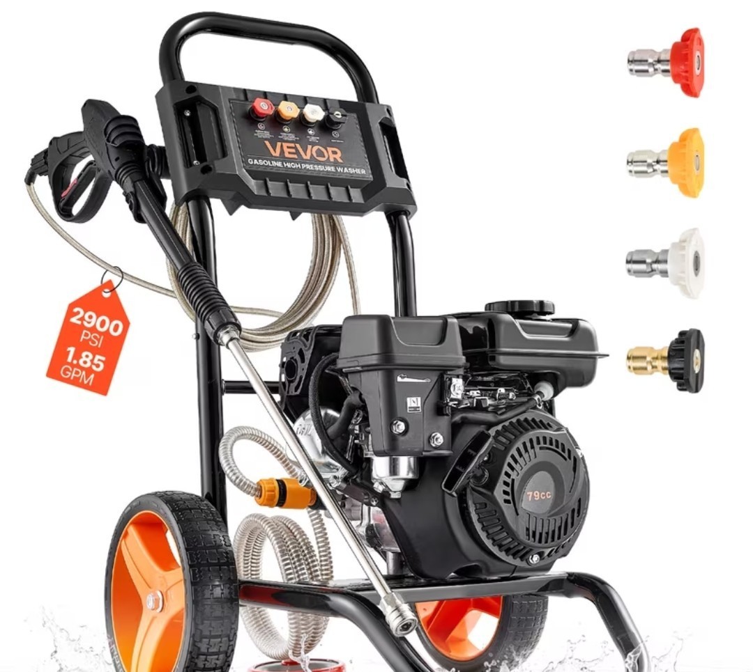 VEVOR Gas Pressure Washer 2900 PSI and 1.85 Max GPM, Upgrade Aluminum Pump with