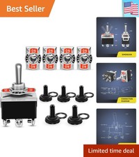 5 Pack 6Pin Heavy Duty Rocker Toggle Switch 15A 250V 20A 125V DPDT 6 Pin ON/O...