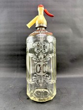 Vintage Soda Siphon Cantrell & Cochrane C&C Club Bottle Original Label Etched