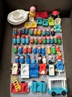 Vintage Fisher Price Toy Little Wooden People Cars Chairs Boat Golf Cart Lot USA