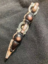 130mm Special Tibetan Natural Agate Dzi Hand Carved Buddhist RituaI Implement