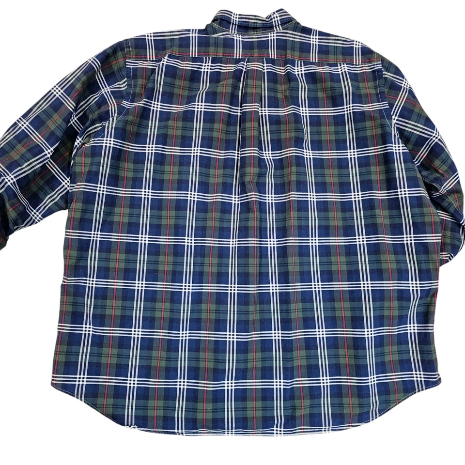Ralph Lauren Mens 4XLT Shirt Plaid Button Down Long Sleeve Tall Green Blue - Image 4 of 4