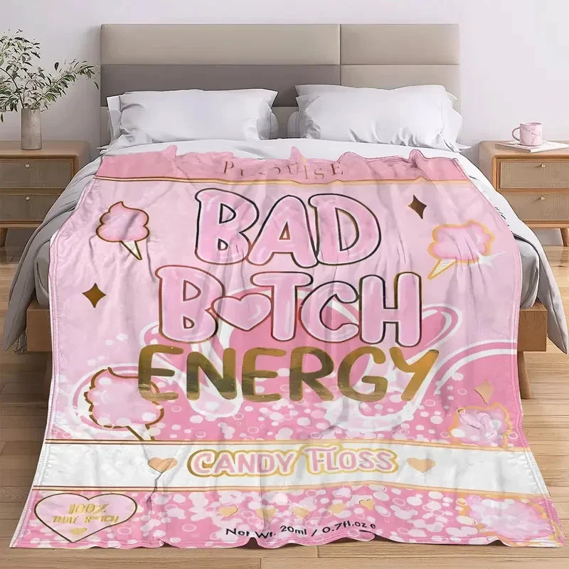 Bold Candy Floss Energy Fleece Blanket Soft Cozy Throw