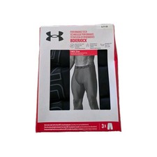 Under Armour Men's Performance Tech 6 inch Boxer Briefs 3 Pack S Black