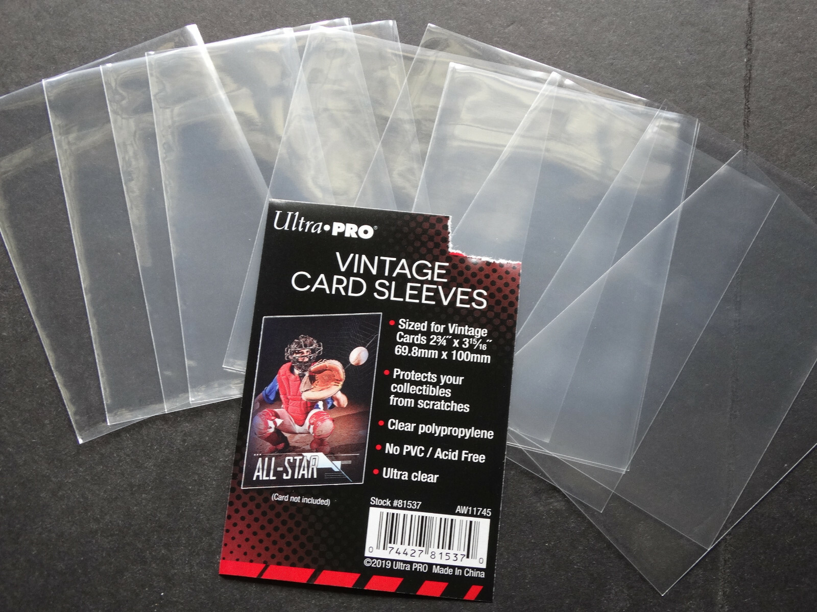 10 Loose Sleeves Ultra Pro Vintage Card Sleeves 2 3/4" x 3 15/16