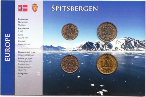 Spitzbergen 10, 25, 50, 100 Rubel 1993 Blister - Bild 1 von 2