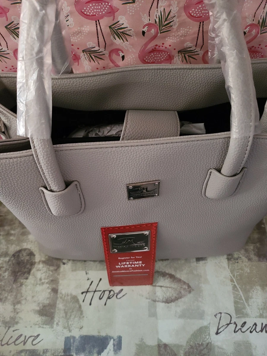 Gray leather 2025 purse handbag