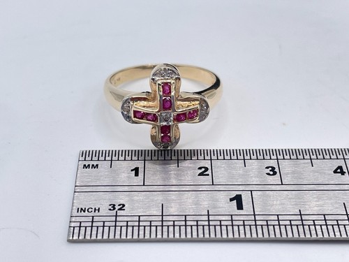9ct Gold Ruby & Diamond Cocktail Ring. Goldmine Jewellers. - Picture 8 of 9