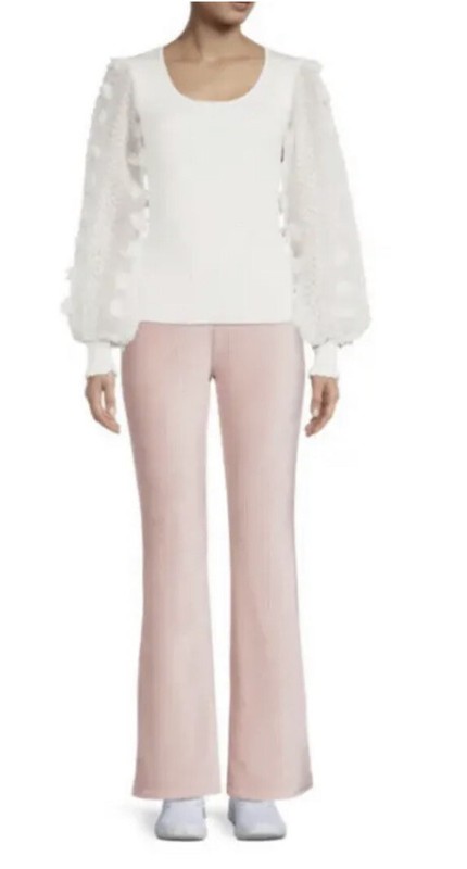 No Boundaries Pink Rib Corduroy Flare Pants Juniors Women Size Large (11-13) NEW