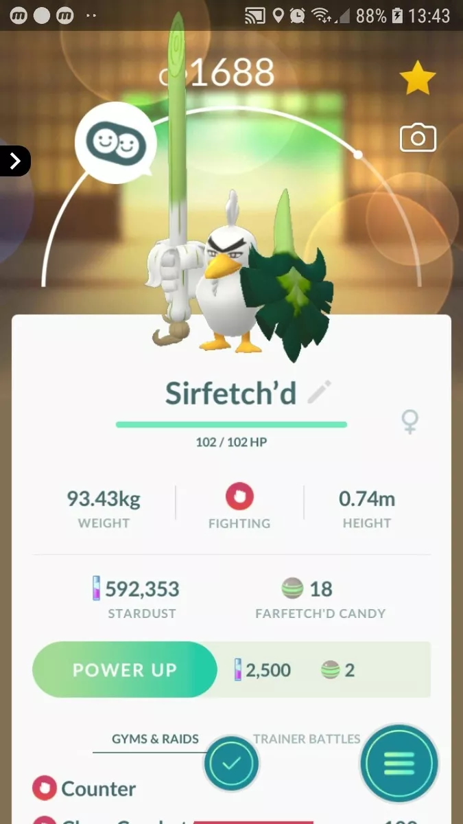 Pokémon GO-Evolving Shiny Galarian Farfetch'd