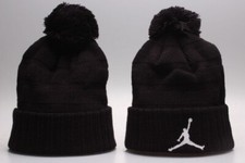 Jordan Jump Embroidery Beanie Adult Unisex Knit Hat Winter Keep Warm Cap Black
