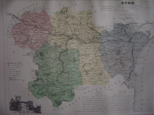 Carte Du Departement De L Aude Avec Nombreuses Infos C10 Ebay