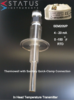 STATUS Instruments SEM205/P 4 to 20 mA O/P in head temperature transmitter 316L 