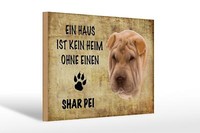 Holzschild Spruch 30X20 Cm Shar Pei Hund Geschenk Holz Deko Schild Wooden Sign