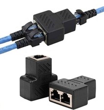 RJ45 SPLITTER ADAPTER LAN NETWORK ETHERNET CABLE 1-2 WAY DUAL CONNECTOR PLUG
