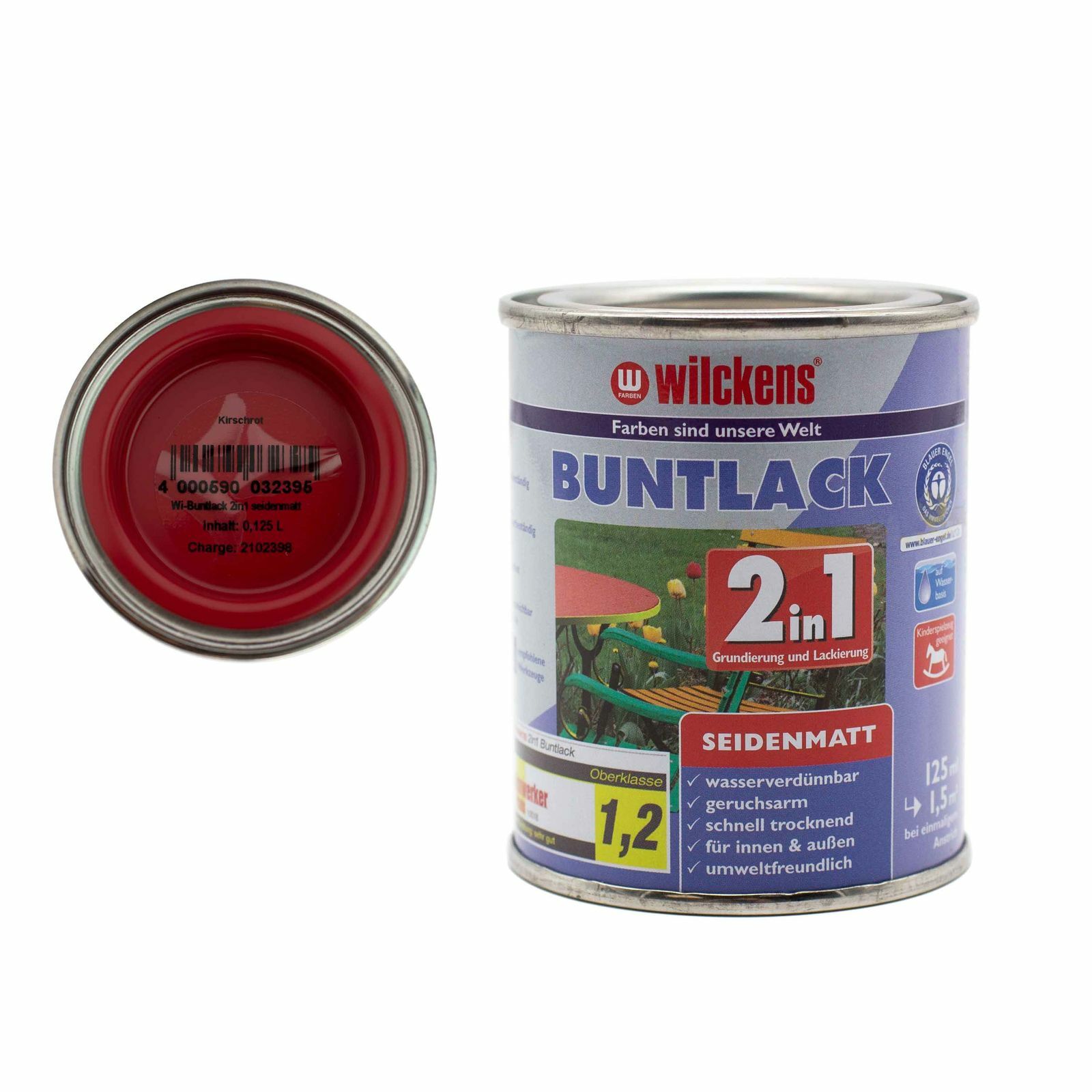 2in1 Buntlack Wilckens Lack seidenmatt 30 Farben 125 ml (31,20€/1l)