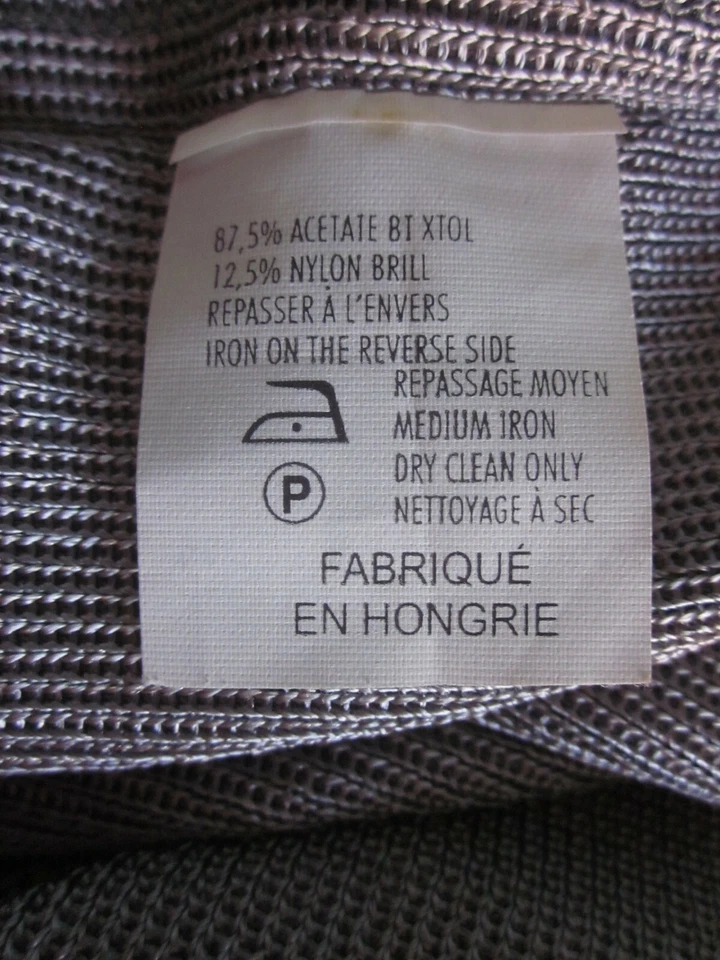 Nora Attalai Париж дизайнер 1980-х винтажный трикотаж брюки размер 38 XS серебро серый - Изображение 4 из 4