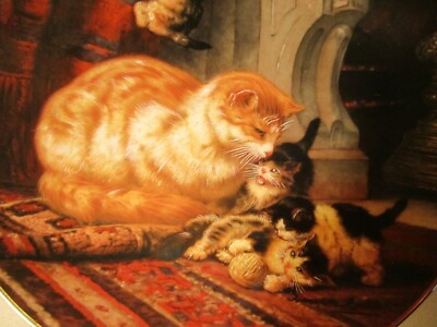 KITTENS AT PLAY collector plate HENRIETTE RONNER The Victorian Cat