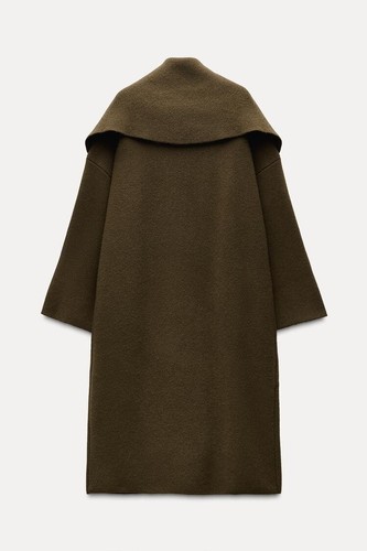 NEU MIT ETIKETT ZARA 100 % WOLLE MANTEL MIT BREITEM REVERS M 169 $ - Bild 6 von 6