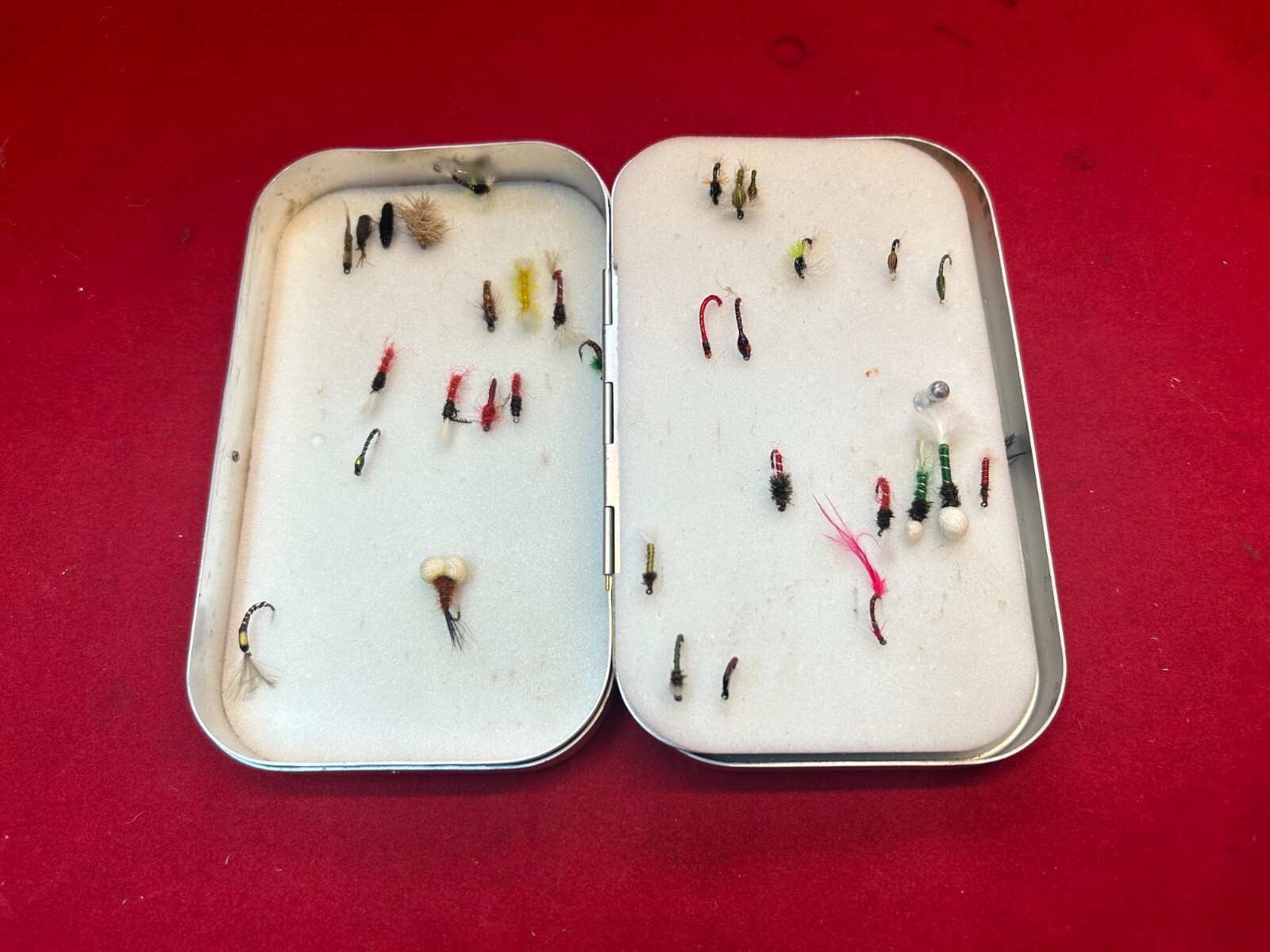 Richard Wheatley Leaf Fly Box. Approx 80 Fly Fishing Flies. eBay