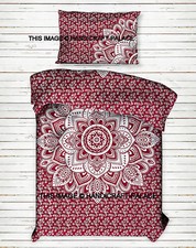 Coton Mandala Bordeaux Double Lit Drap Tapisserie Indienne Ombre Décorative Drap