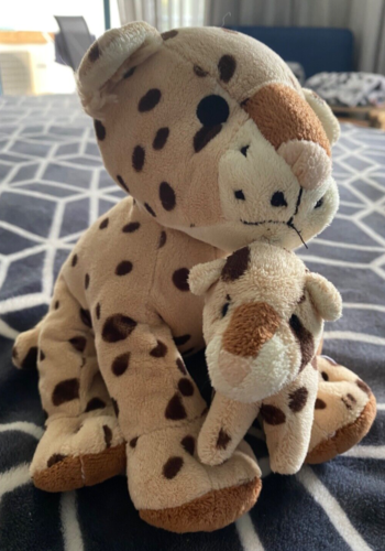 TINKERS Snow Leopard Mum & Baby Plush Toy Retired - Picture 1 of 2