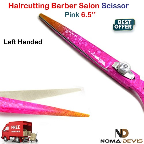 Barber Scissor Pink color 6.5 Inch Left Handed For Hairdressing Scissor BEADEN® - Picture 5 of 5