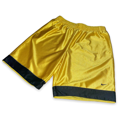 Nike Money Basketball Shorts Dazzle Shiny Silky Yellow Gold Black