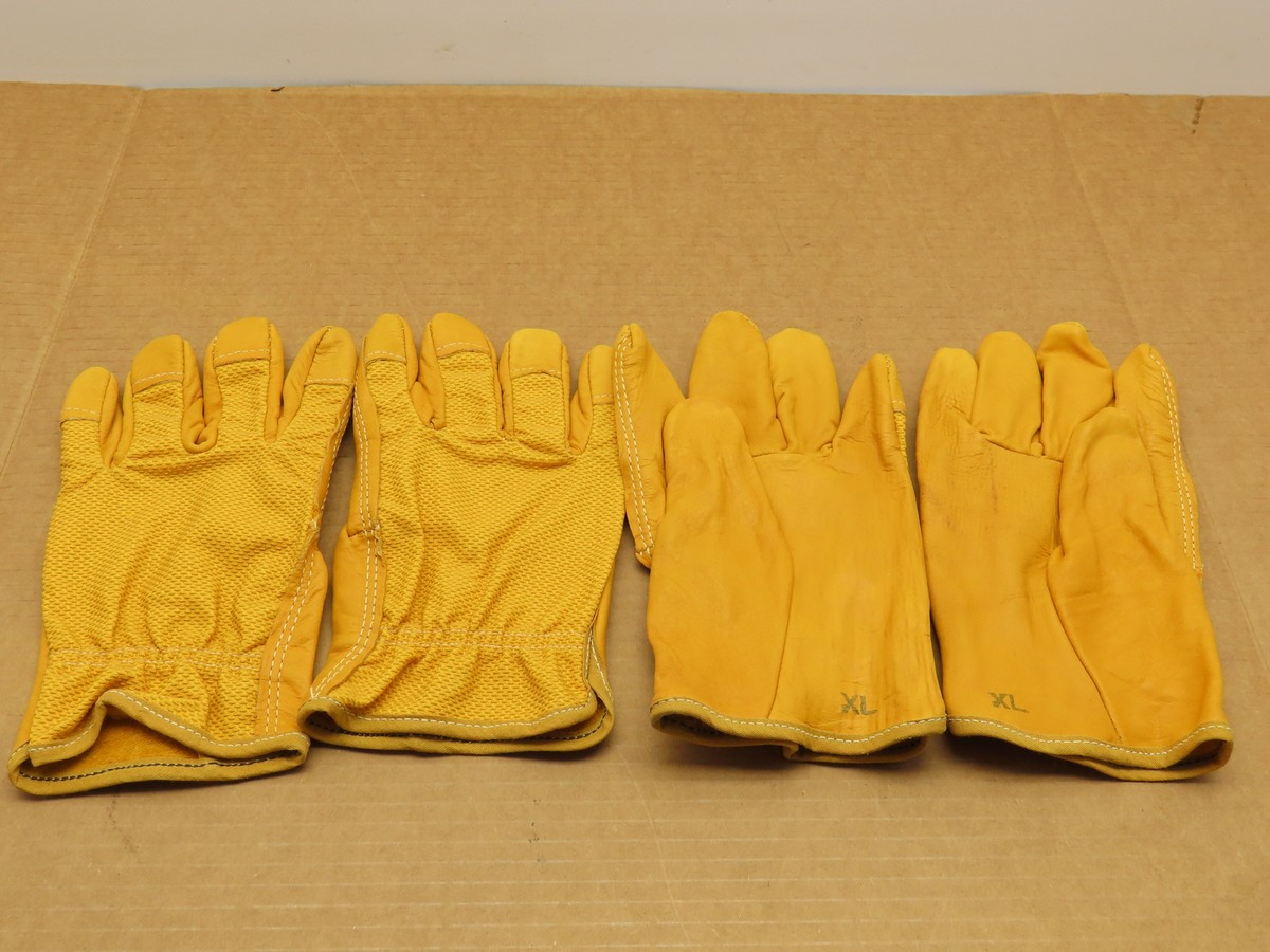 Pairs Knoxville Glove Co Leather Driver Work Gloves PTD XL Made - Main Image