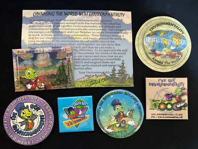 Disney Pin Bundle Cast Member Jiminy Cricket Earth Day ''Canvasing the World''
