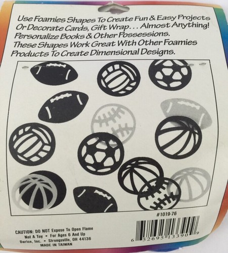 Scrapbooking Sports Shapes Football Soccer Red Blue Yellow White Black 25 Pc - Picture 6 of 12