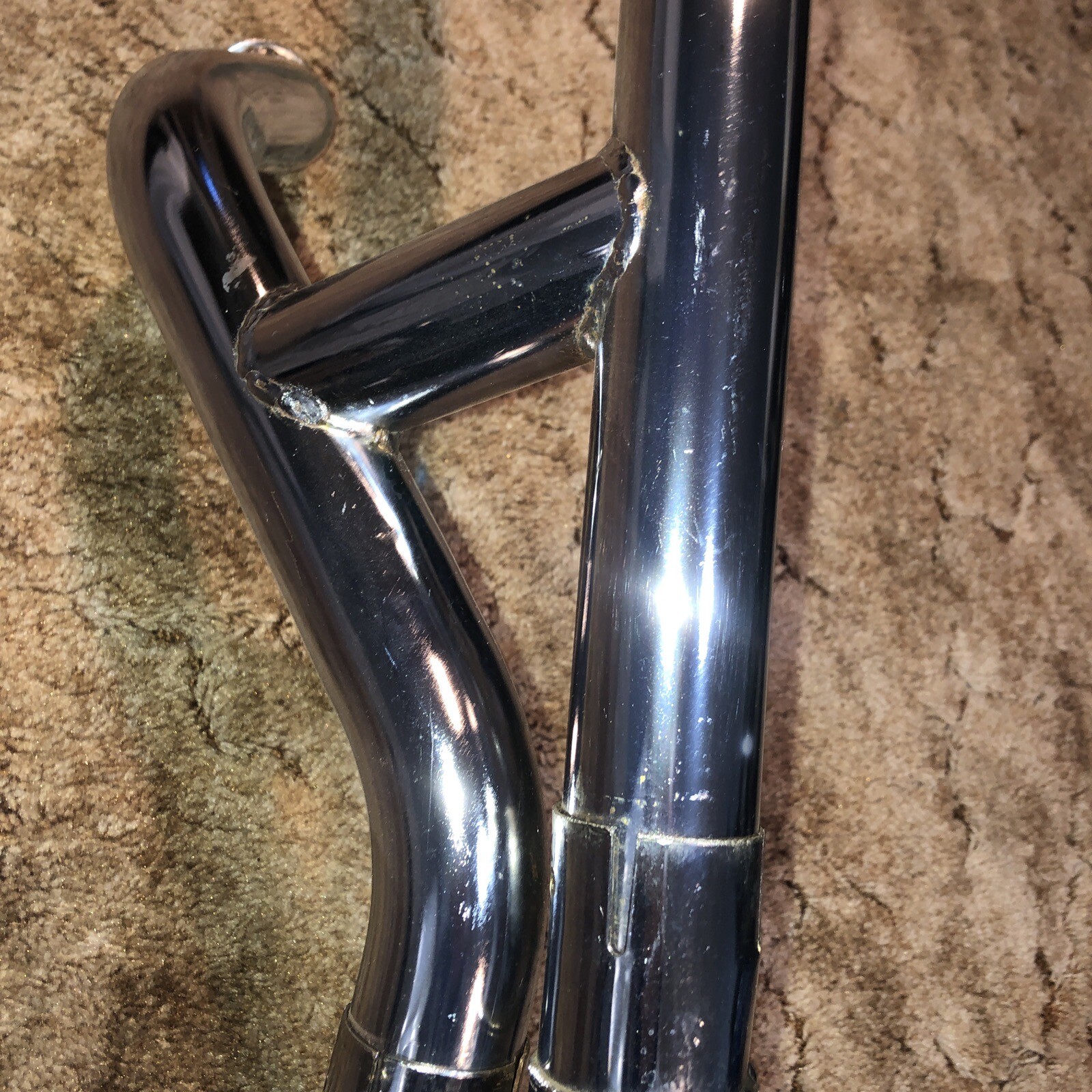 OEM 2 into 2 Exhaust PIpes Harley Shovelhead OEM 1975 Interconnected