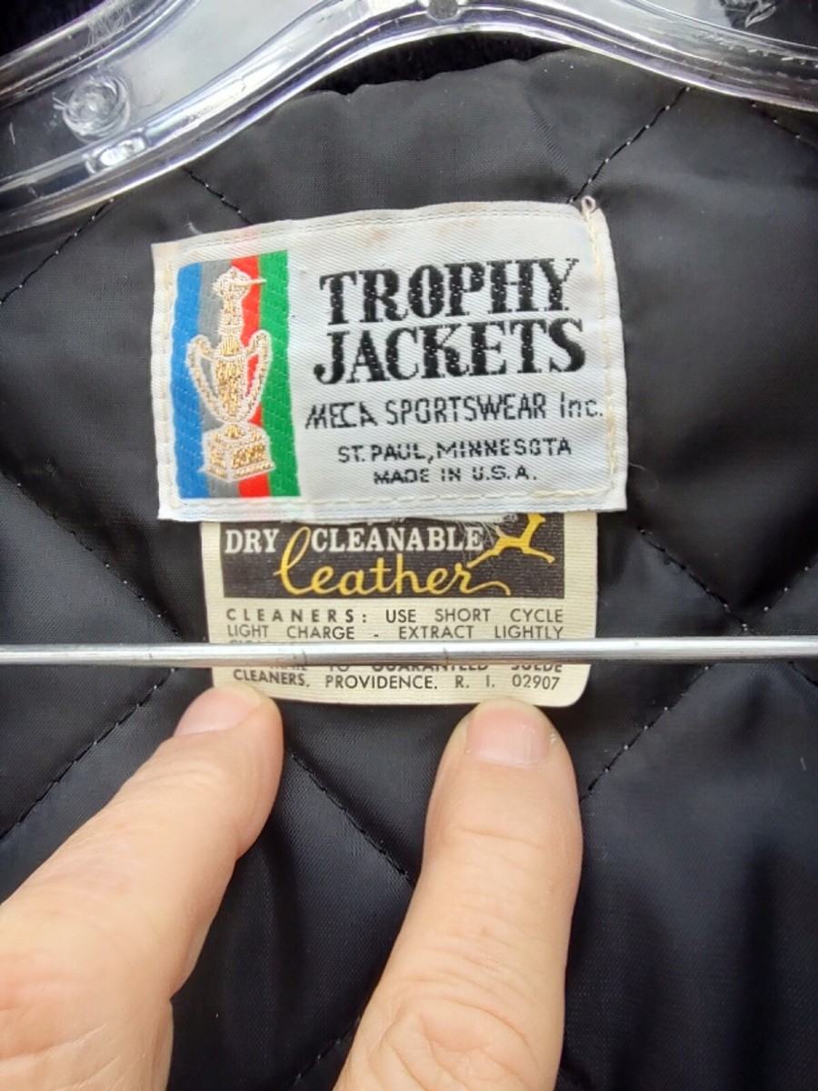 Varsity Letterman Jacket by Trophy Jacket Sz L/XL leather