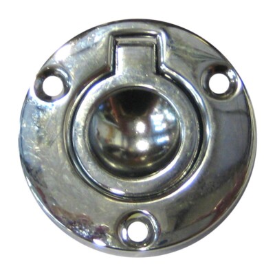 PERKO 1232DP2CHR  2'' ROUND FLUSH RING PULL 2 CHROME Plate Zinc