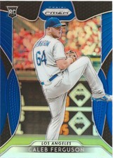 2019 Panini Prizm Caleb Ferguson #128 Blue Prizm SP RC