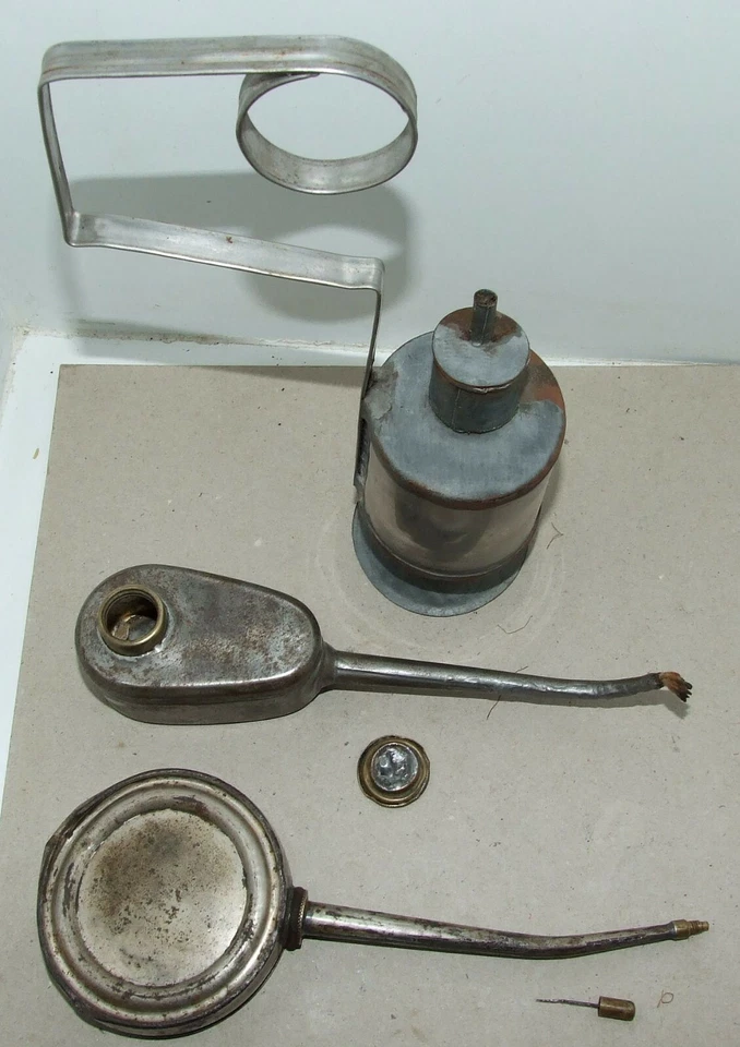 2 anciennes lampes à pétrol où alcool & 1 burette - Objets atelier ! - Photo 4/4