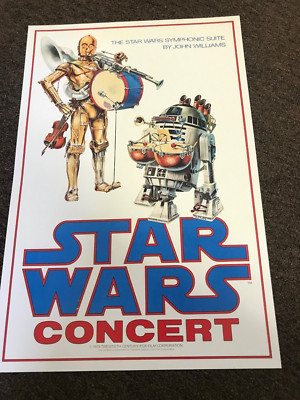 STAR WARS CONCERT ポスター Star Wars Concert R2D2 C3PO Cardstock Promo Poster - 12