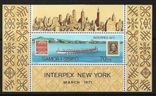1971 March  Interpex New York  Mini Sheet as Issued Complete MUH/MNH as Issued