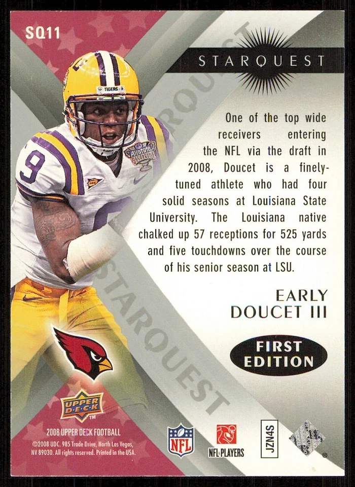 2008 Upper Deck First Edition StarQuest #SQ11 Early Doucet - Image 2 of 2