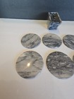 6 STUNNING ROUND MARBLE COASTERS WITH MATCHING MARBLE COASTER HOLDER EXCELLENT  — photo 8