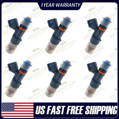 6Pcs Fuel Injectors Upgrade 3W4E-A7A Bosc* EV14 For 2003-05 Lincoln LS 3.0L V6 