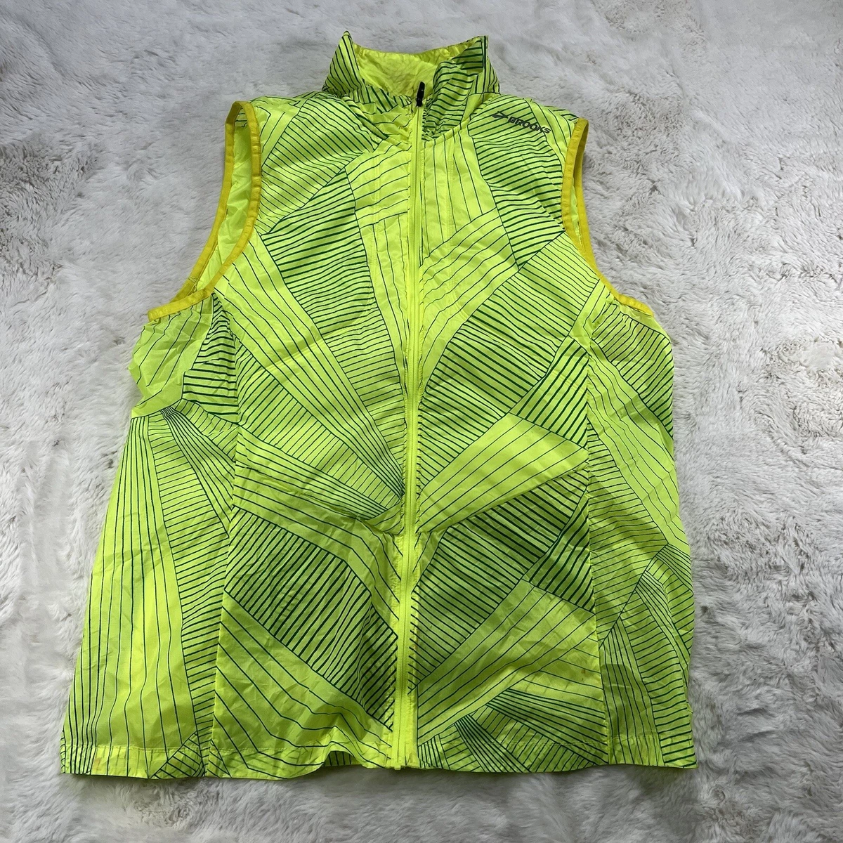 Brooks Run Happy Bright Primaloft Running Vest Womens Size XL Volt