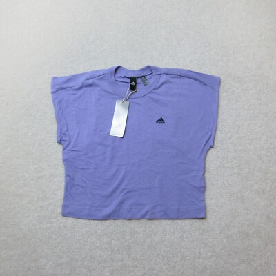 Adidas Sommer Tee Damen Small Lila T-Shirt Ärmellos Trefoil Sport Neu mit Etikett