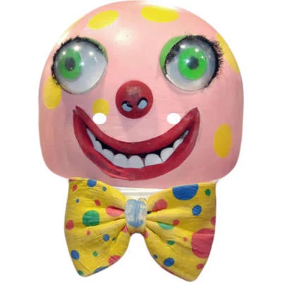 FUNKYBUNKY Pink Blobby Shaped Celebrity Card Face Mask - Ready To Wear - Mr Fancy Dress