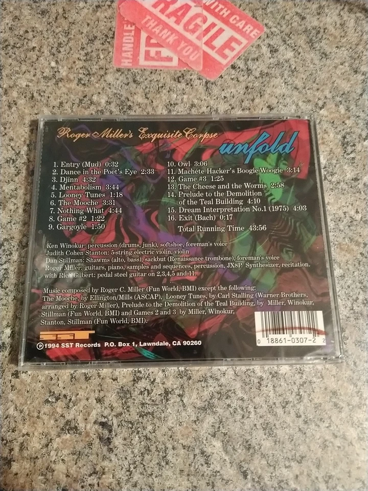 Roger Miller Exquisite Corpse Unfold (CD, Oct-1994, SST) [NEW SEALED] - Image 2 of 2