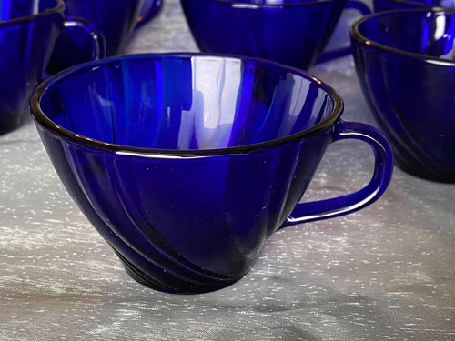Set of 6 Vintage Vereco Glass Coffee Cup Mug France 23, 23, 32, 32, 41, 30