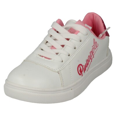 Mädchen Ananas Schnürschuhe weiß & rosa: H2653