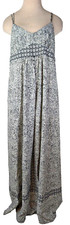 Ann Taylor Loft Women Sleeveless Boho White/Black Maxi Dress Size 6